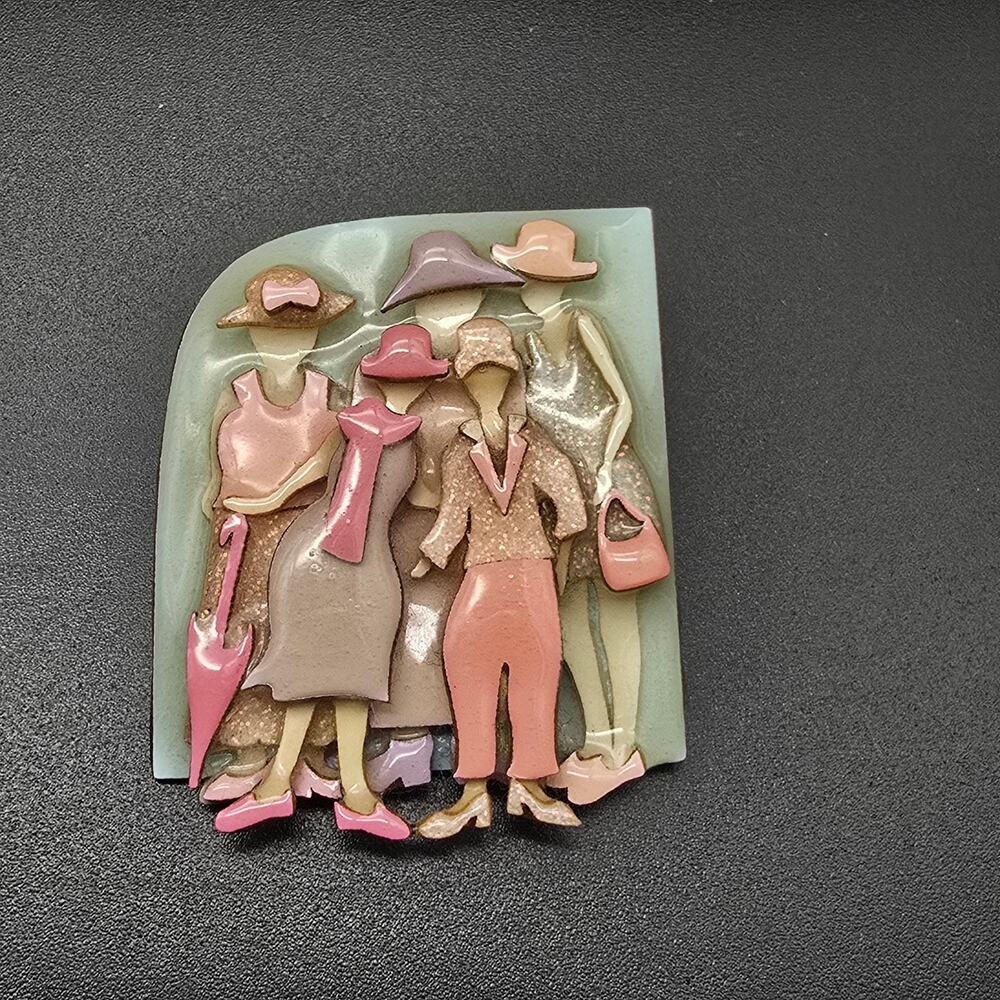Lucinda Women Brooch Five Ladies Vintage Costume Jewelry